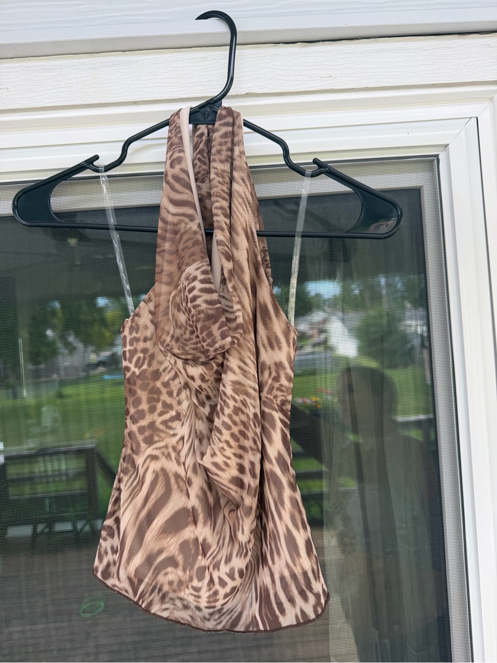 Animal Print Halter Top in Brown and Tan